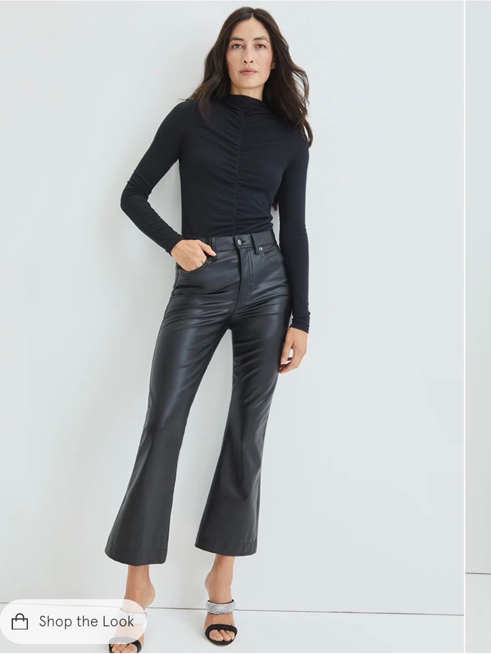Veronica Beard Carson Ankle Flared Black Faux Leather Pants - NWT